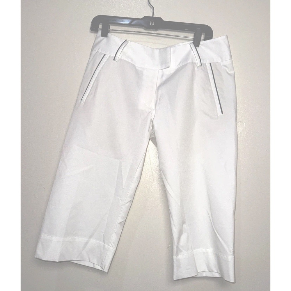 Adidas Climalit White BlackTrim Women's Pants Cropped 6